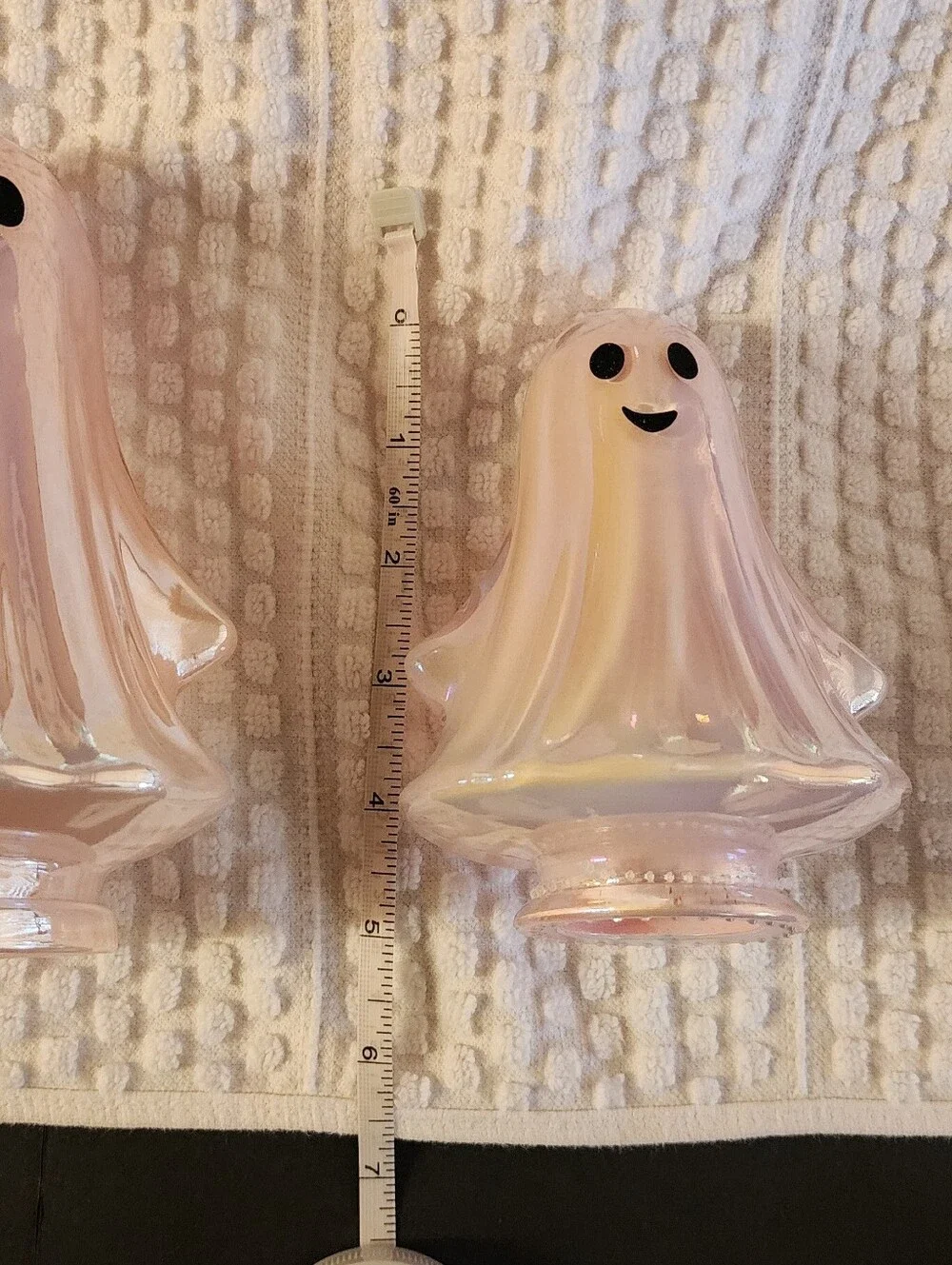 New, Set of 3 Ghost, Lite Pearl Pinkish Ceramic, Very Cute, Shimmery Iridescent